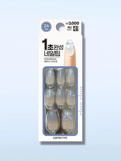Ring Ring Coffin Type Press Nail Tips 4Type 링링 코핀타입 네일팁 4가지