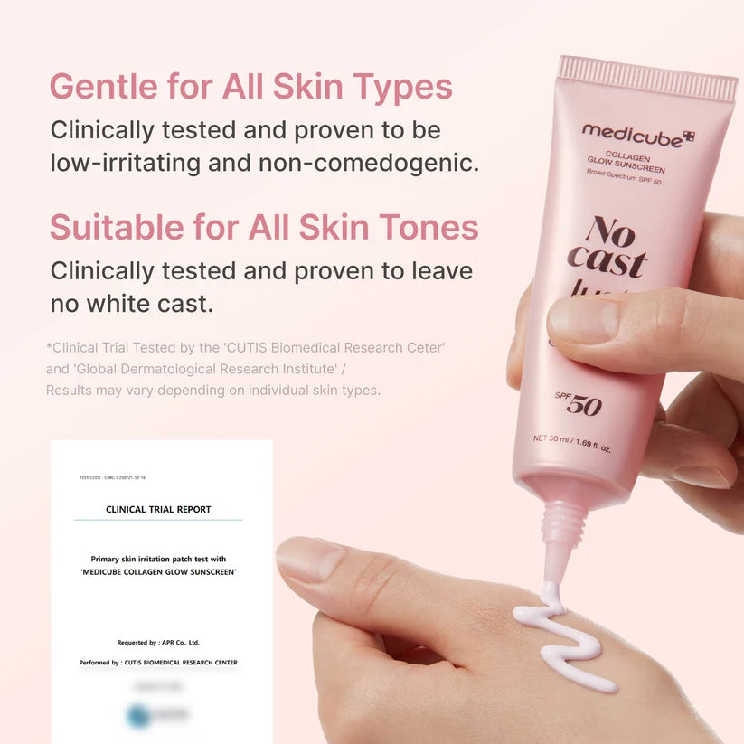 Medicube Glow Collagen Sunscreen 50ml Broad Spectrum SPF 50 메디큐브 콜라겐 글로우 선크림 50ml Broad Spectrum SPF 50