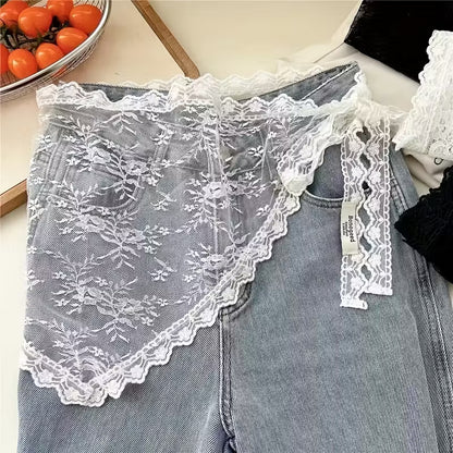 Vintage Bohemian Triangular Lace Scarf Festive Holiday and Beach Wrap for Fall and Winter Black / White 2 Color 빈티지 보헤미안 삼각 레이스 스카프 홀리데이 페스티브 비치 랩 가을 겨울용 2가지 색 검정 / 흰색