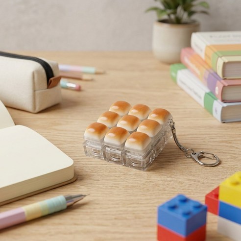 [PICK OF 2] Pickery 9-Key LED Bread Keycap Clicky Keychain Fidget Toy 픽커리 LED 구운 식빵 키캡 키링 9구 딸깍이 피젯토이
