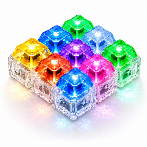 [PACK OF 2] Sejin Disco LED 9-Key Keyboard Clicky Keycap Fidget Toy 세진 디스코 LED 키보드 딸깍이 키캡 9구 피젯토이