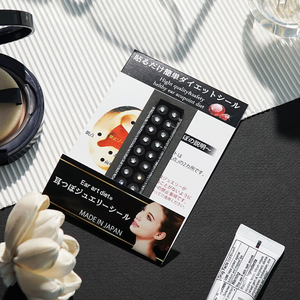 WASABINEKO X BITOKEN Ear Jewelry Point Sticker Ear Acupressure Patch Crystal  3.0mm 20pcs  와사비네코 미인츠보 쥬얼리 귀지압패치 크리스탈 3.0mm 20pcs