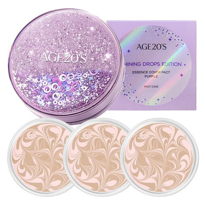 AGE20'S Shining Drops Edition New Original Essence Cover Pact Case + Refill 3EA 에이지투웨니스 샤이닝 드롭 에디션 뉴오리지널 에센스 커버 팩트 케이스 + 리필 3EA