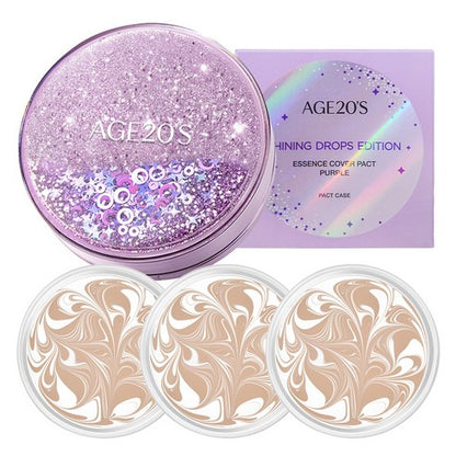 AGE20'S Shining Drops Edition New Original Essence Cover Pact Case + Refill 3EA 에이지투웨니스 샤이닝 드롭 에디션 뉴오리지널 에센스 커버 팩트 케이스 + 리필 3EA