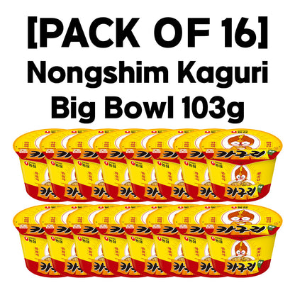 [PACK OF 8 / 16] Nongshim Kaguri Big Bowl 103g 농심 카구리 큰사발면 103g