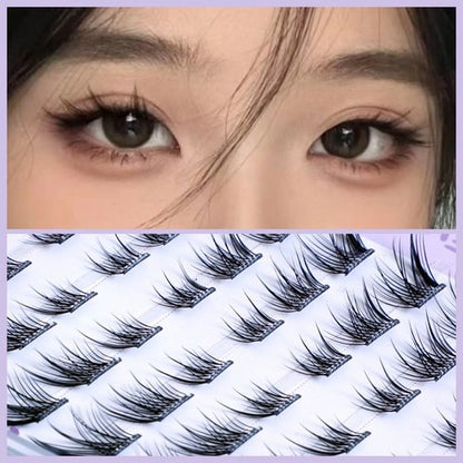 Lumiel Foxy Series Tassel Eyelash Cluster Natural Fox-Eye No-Glue Cluster Lashes Gumiho Style Tassel Eyelashes 60pcs (9–14mm) 여우 계열 속눈썹 내추럴 구미호 풍성한 만화 태슬 속눈썹 60pcs 9-14mm