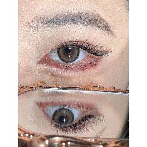 AMILIM Natural No Glue Cluster Eyelashes Transparent Line Brown Reusable Bulk 11mm Lightweight Fox-Eye Extension Effect Natural Fox-Eye Look 애미림 노글루 가닥손눈썹 투명 브라운 11mm 여우디자인 여우속눈썹 속눈썹 대용량 재사용 가능