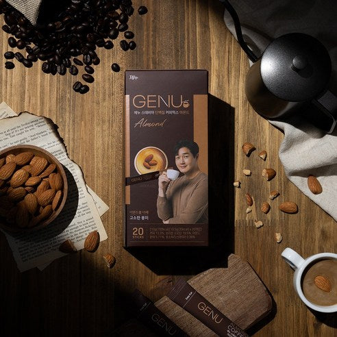GENU Stevia Protein Coffee Mix Almond 제누 스테비아 단백질 커피믹스 아몬드 20 Sticks