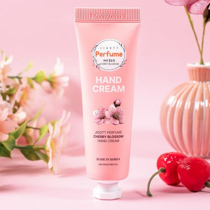 Jigott Perfume Assorted Hand Cream Set of 5 50ml / 1.69 fl.oz 지고트 퍼퓸 핸드크림 5종 50ml (Cherry Blossom/White Musk/Orange Citrus/Freesia/Lavender)
