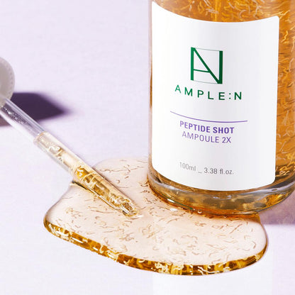 AMPLE:N Peptide Shot Ampoule 2X 100ml 앰플엔 펩타이드샷 2X 모공탄력앰플 대용량 100ml