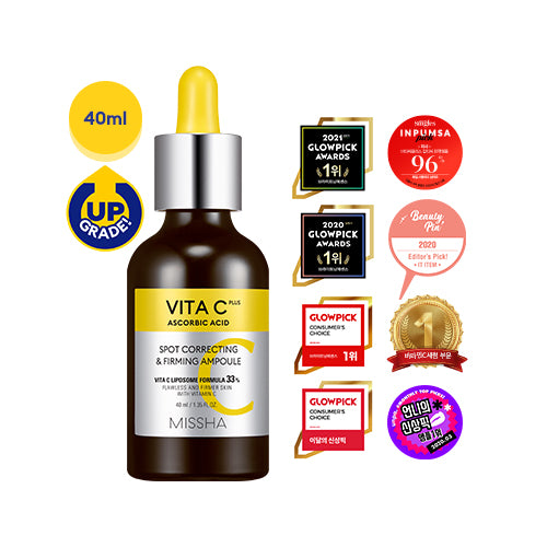 POS MISSHA Vita C Plus Ampoule 40ml 미샤 비타씨플러스 잡티씨 탄력 앰플 40ml