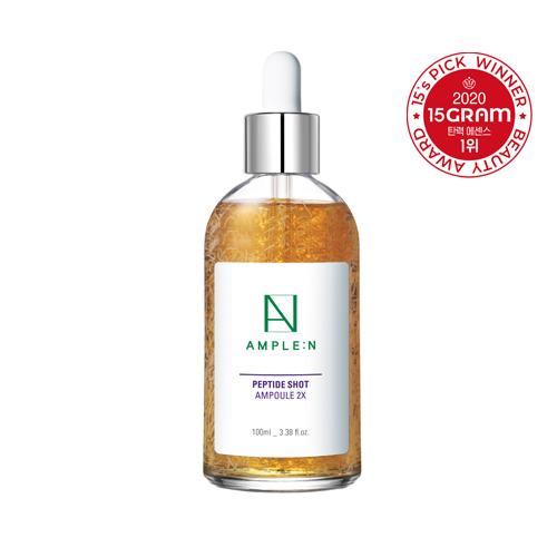 AMPLE:N Peptide Shot Ampoule 2X 100ml 앰플엔 펩타이드샷 2X 모공탄력앰플 대용량 100ml