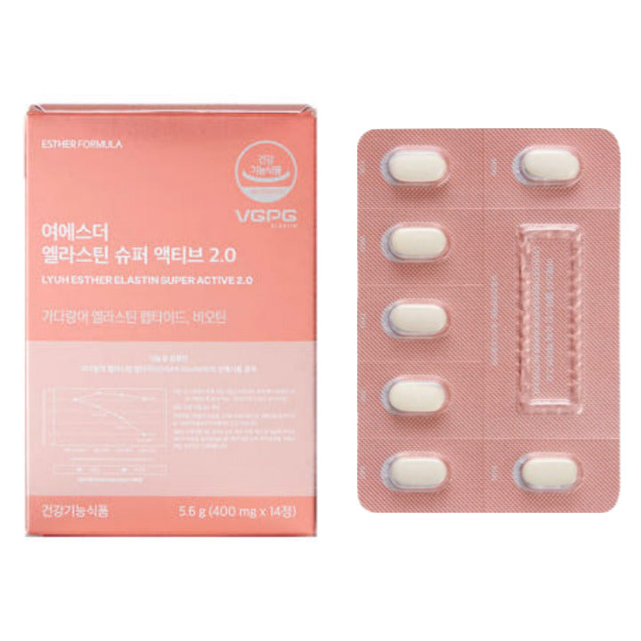 ESTHER FORMULA Lyuh Esther Elastin Ultra Dual Action 4.0 280g (20g X 14 Stick) 에스더포뮬러 여에스더 엘라스틴 울트라 듀얼액션 4.0 280g (20g X 14포) 기능성 엘라스틴 젤리 (Copy)