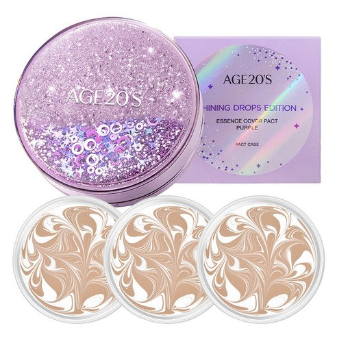 AGE20'S Shining Drops Edition New Original Essence Cover Pact Case + Refill 3EA 에이지투웨니스 샤이닝 드롭 에디션 뉴오리지널 에센스 커버 팩트 케이스 + 리필 3EA