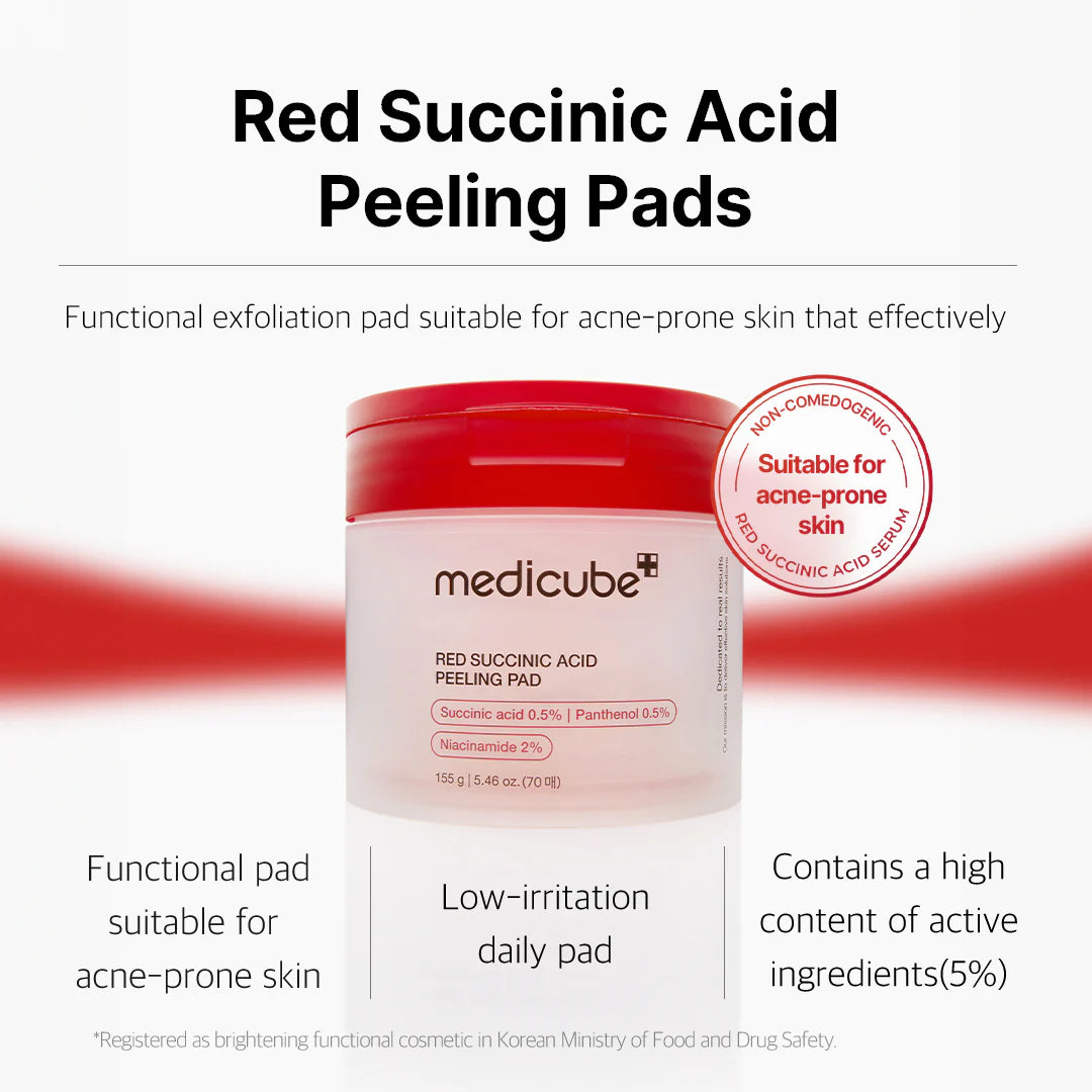 Medicube Red Succinic Acid Panthenol Pads 메디큐브 레드 석시닉 애씨드 패드 트러블개선