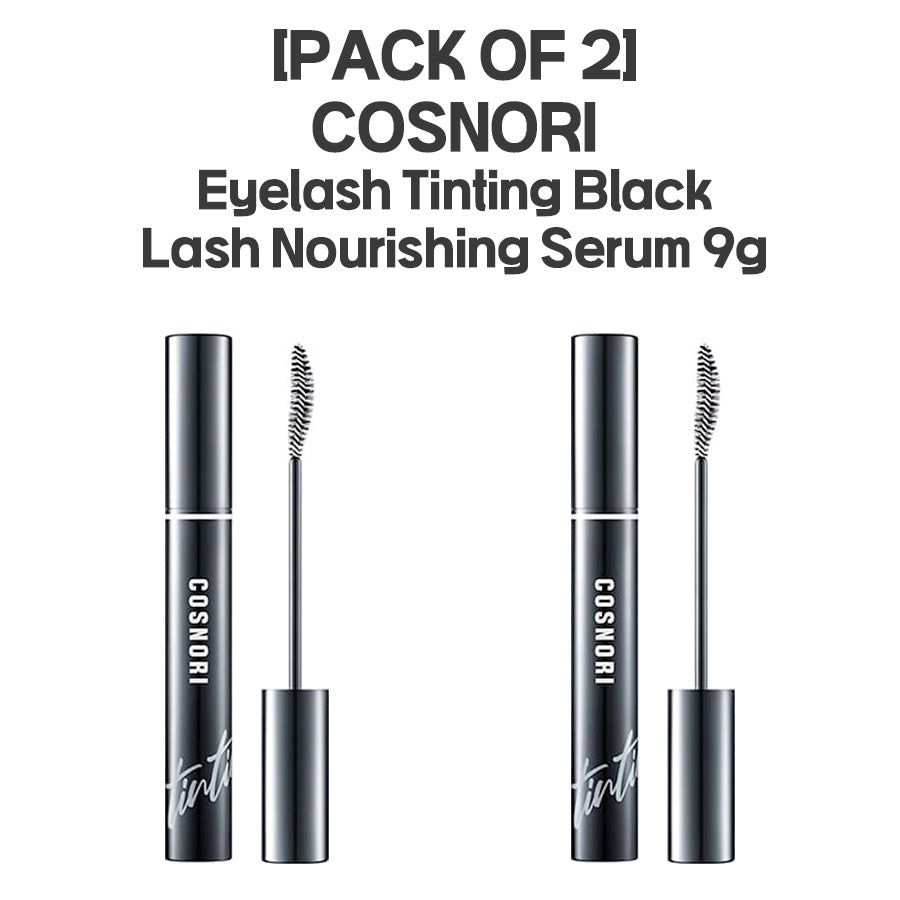 [PACK OF 2] COSNORI Long Active Eyelash Serum 9g + COSNORI Eyelash Tinting Black Lash Nourishing Serum 9g SET 코스노리 롱 액티브 아이래쉬 세럼 속눈썹영양제 9g + 코스노리 아이래쉬 틴팅 세럼 비건 블랙 속눈썹영양제 9g