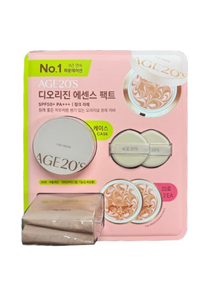 Age 20's The Origin Essence Pact Pink Latte Special Set [Case 1EA, Refill 2EA, Puff 2EA] SPF50+ PA+++ 에이지투웨니스 디오리진 에센스 팩트 핑크 라떼 세트 [케이스 1개, 리필 2개, 퍼프 2개 구성]SPF50+ PA+++