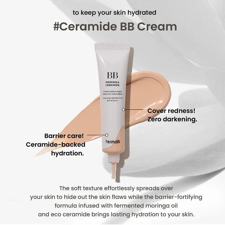 Heimish Moringa Ceramide BB Cream 30g / 1.05oz 헤이미쉬 모링가 세라마이드 BB 크림 30g / 1.05oz