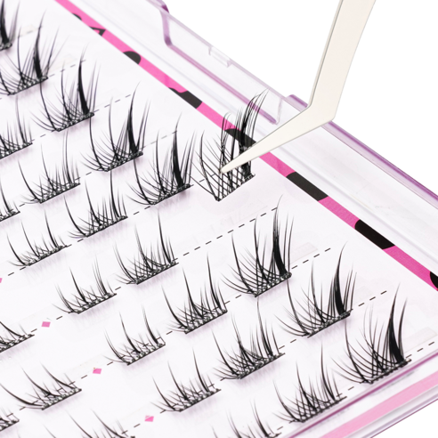 Keka No Glue Fox Eyelashes Keka 10-14mm 노글루 여우 속눈썹 인조 부분 속눈썹 가닥 속눈썹 60가닥 여우속눈썹 Foxy Eyes Foxy Lashes Fox Eyelashes