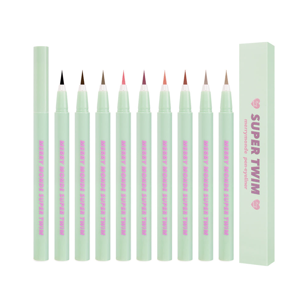 Merrymonde Super Twim Pen Eyeliner 12 Colors 메리몽드 슈퍼트임 펜 아이라이너 12색