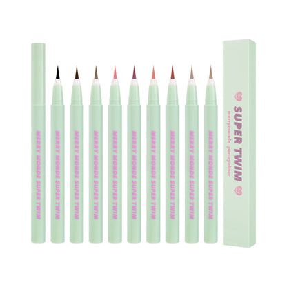 Merrymonde Super Twim Pen Eyeliner 12 Colors 메리몽드 슈퍼트임 펜 아이라이너 12색