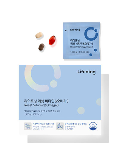 INCELLDERM Lifening Reset Vitamin & Omega3 30 Package 인셀덤 라이프닝 리셋 비타민 & 오메가3 30포