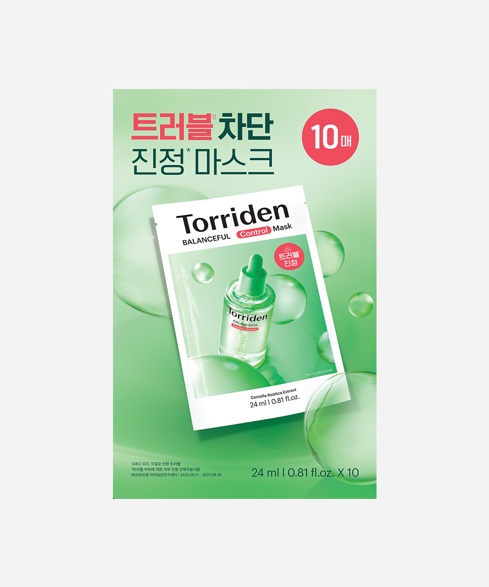 Torriden BALANCEFUL Cica Control Mask 24ml 10EA 토리든 밸런스풀 시카 컨트롤 마스크 24ml 10매