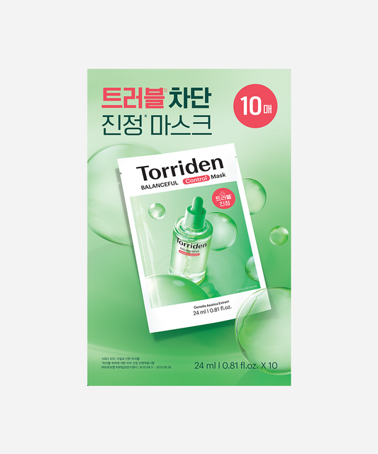Torriden BALANCEFUL Cica Control Mask 24ml 10EA 토리든 밸런스풀 시카 컨트롤 마스크 24ml 10매