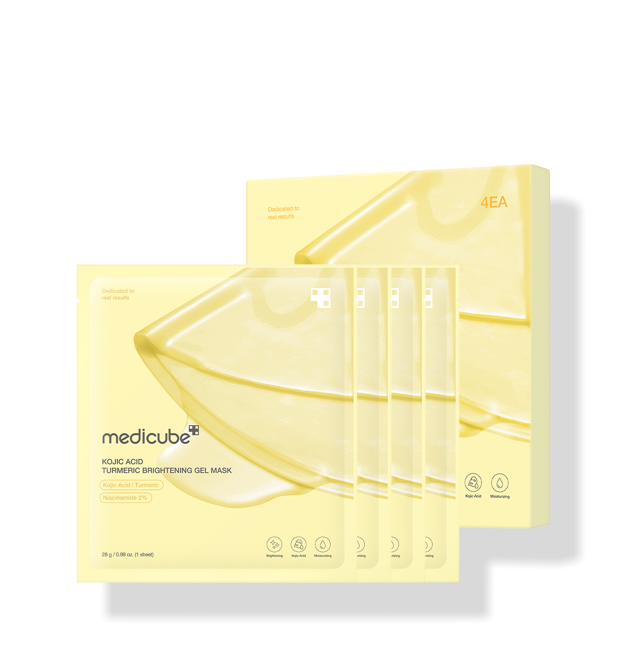 Medicube Kojic Acid Tumeric Brightening Gel Mask 28g / 0.98 oz. x 4ea 메디큐브 코직애씨드 터메릭 비타 겔 마스크 28g / 0.98 oz. x 4ea