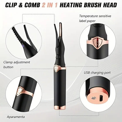 Clip & Comb 2-in-1 Clip Type Heated Lash Curler (USB Rechargeable) 집게형 속눈썹 히팅 컬링기