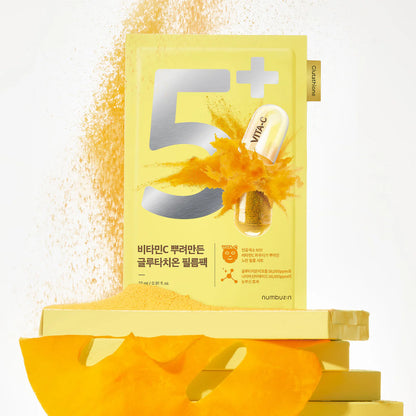 [PACK OF 4] Numbuzin No.5+ Vitamin Spotlight Sheet Mask 넘버즈인 5번 비타민C 뿌려만든 글루타치온 필름팩