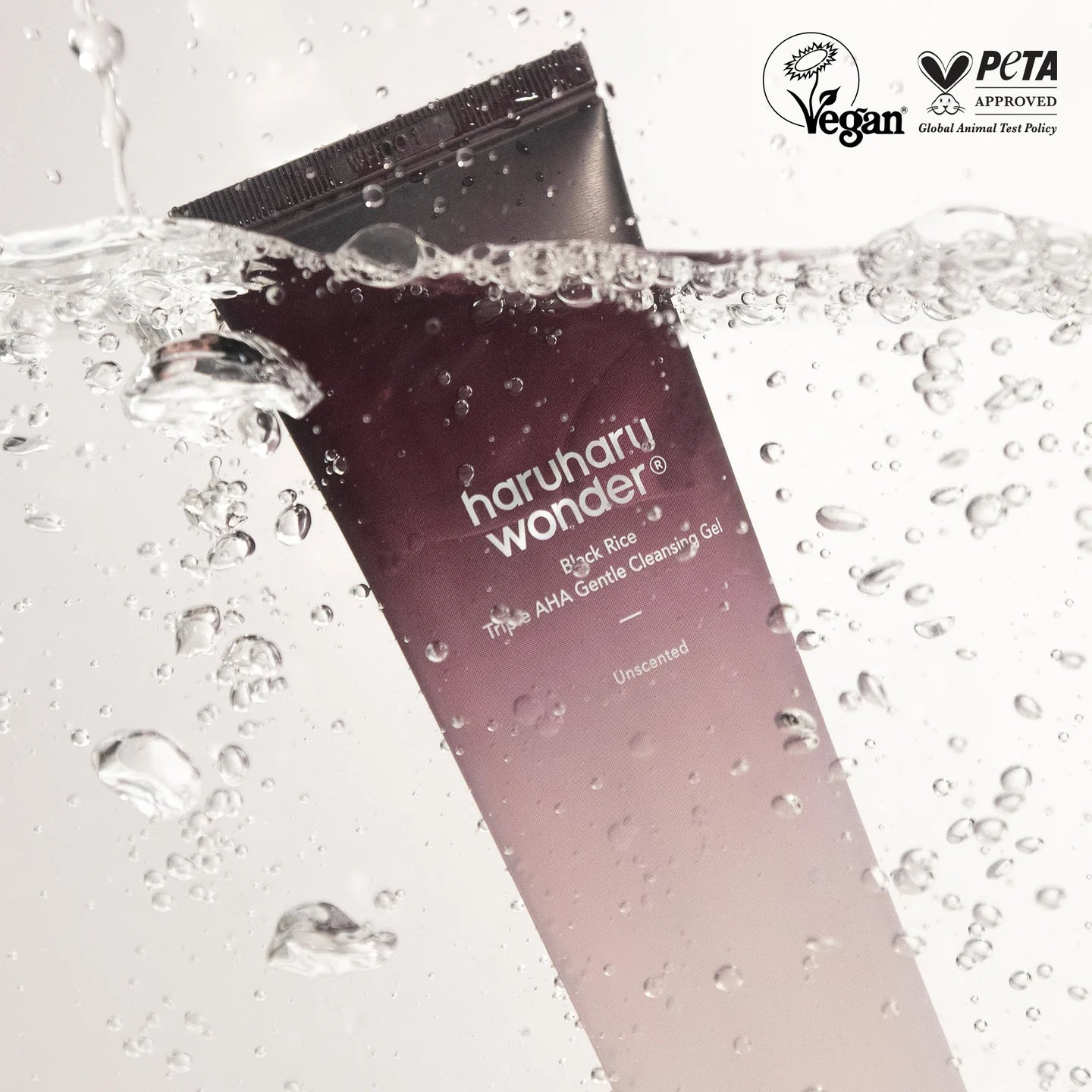 Haruharu Wonder Black Rice Triple AHA Gentle Cleansing Gel Unscented 100ml 하루하루원더 블랙라이스 트리플 아하 젠틀 클렌징 젤 100ml
