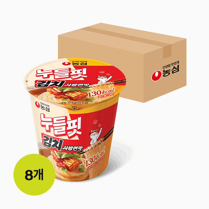 Nongshim Noodle Fit Kimchi Cup Noodle 8EA 농심 누들핏 김치사발면 8개입