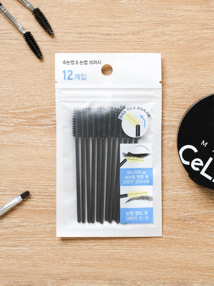 [PACK OF 3] Disposable Spoolie Brush 12 Pieces 일회용 스크류 브러시 12개입