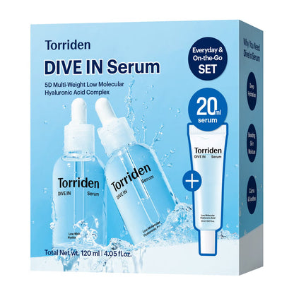 Torriden DIVE IN Low Molecular Hyaluronic Acid Serum Set 50ml + 50ml + 20ml 토리든 다이브인 저분자 히알루론산 세럼 세트 50ml + 50ml + 20ml