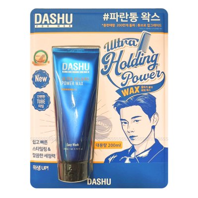 DASHU FOR MEN Ultra Holding Power Wax (Tube) 200ml (6.76 fl. oz.) 다슈 포 맨 울트라 홀딩 파워 왁스 튜브형 200ml (6.76 fl. oz.) 대용량 파란통 왁스