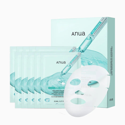 Anua PDRN Hyaluronic Acid Capsule 100 Serum Mask 10 Sheets 아누아 PDRN 히알루론산 캡슐 100 세럼 마스크 10매입