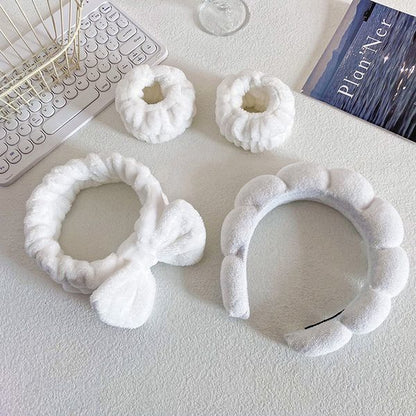 Living Loving Cloud Face Washing Headband + Wrist Wash band Set 4 Color 리빙러빙 구름 세안밴드 손목 세안 세트 세수 마사지 헤어밴드 극세사 머리띠 4종