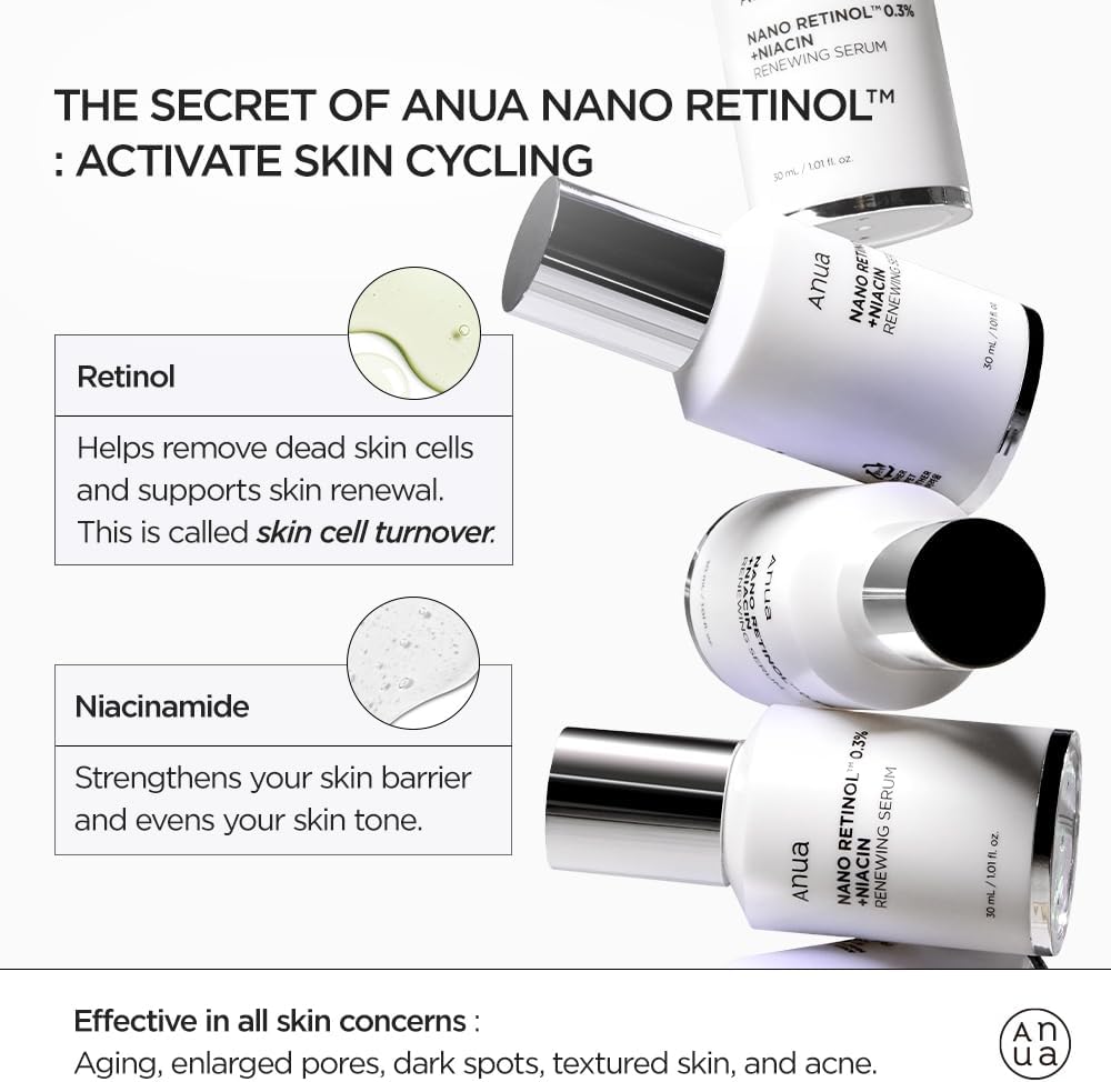 ANUA Retinol 0.3% + Niacin Renewing Serum 30ml 아누아 나노 레티놀 0.3 나이아신 리뉴잉 세럼