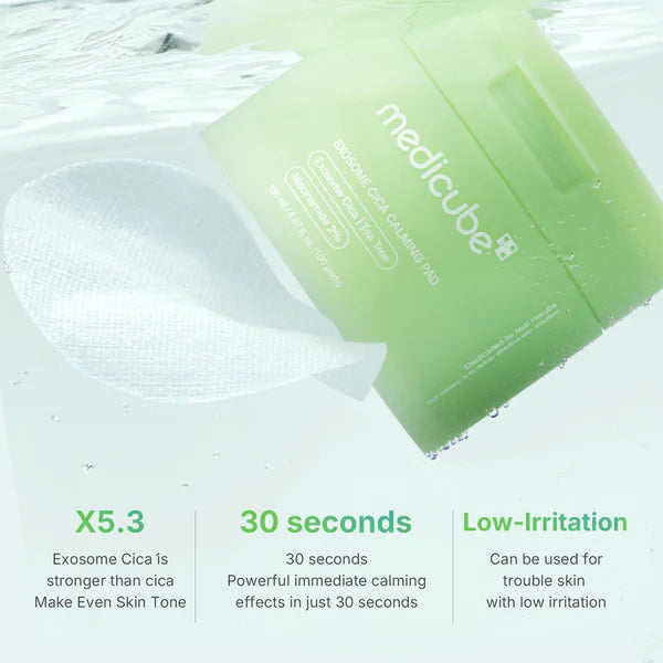 Medicube Exosome Cica  Calming Toner Pad 100Pads Low-Irritating Daily Texture Care 메디큐브 엑소좀 시카 요철 진정패드 100패드
