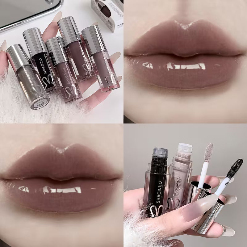 SHAQINUO Smoky Mirror Lip Glaze 5 Color 샤키누오 스모키 미러 립글레이즈 립글로스 5가지 색