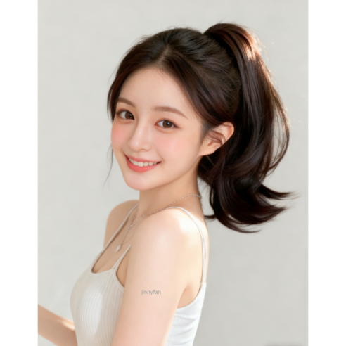 (쿠팡 베스트셀링🔥) Ponytail Extension Wig Bun Style Hair Silky Claw Clip Dark Brown 머릿결 좋은 집게형 포니테일 가발 똥머리 가능 다크브라운