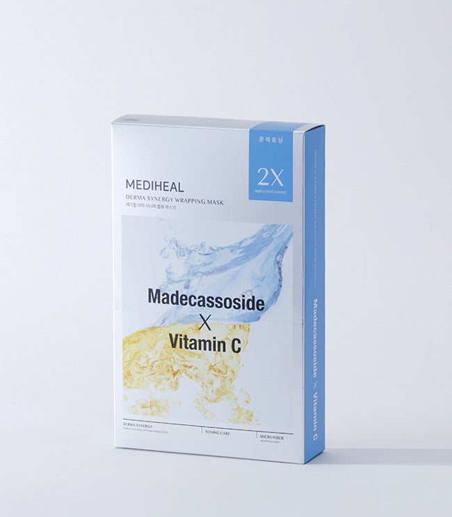 MEDIHEAL Derma Synergy Wrapping Mask Blemish & Tone Care Madecassoside X Vitamin C 4EA&nbsp;메디힐 더마 시너지 랩핑 마스크 흔적토닝 마데카소사이드 X 비타민 C 4매입