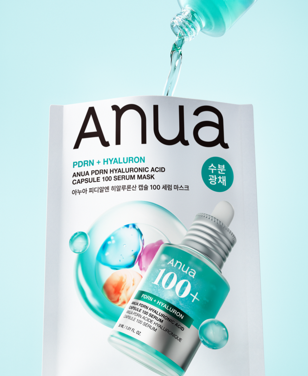 Anua PDRN Hyaluronic Acid Capsule 100 Serum Mask 10 Sheets 아누아 피디알엔 히알루론산 캡슐 100 세럼 마스크 #탱글물광케어 #수분광채