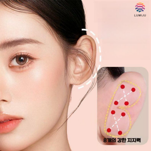 TikTok viral item🔥 LUMIJU Reusable 5D Silicone Ear Lift Tape 24 Sheets 루미주 재사용 가능한 실리콘 누운귀 테이프 72개입