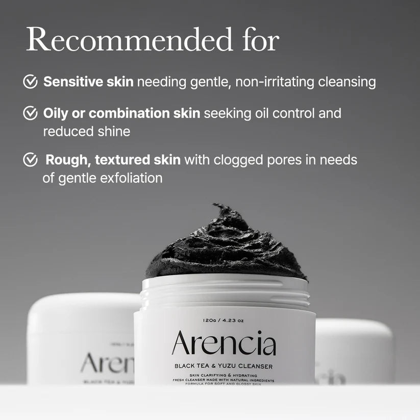 Arencia Black Tea & Yuzu Rice Mochi Cleanser 120g 아렌시아 블랙 떡솝 클렌저 프레시 블랙티 & 유즈 클렌저 120g