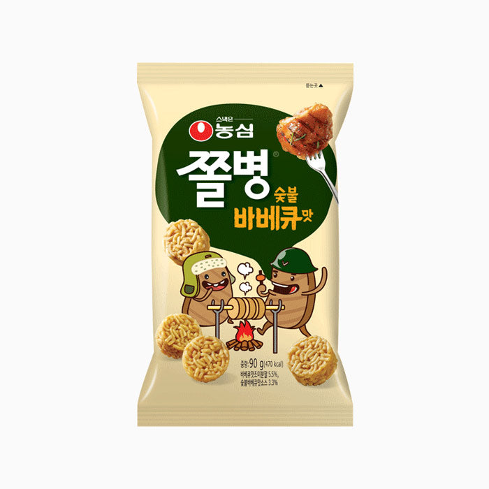 [PACK OF 2] NONGSHIM JJOL BYUNG SNACK Charcoal BBQ 90g 농심 쫄병스낵 숯불 바베큐맛 90g