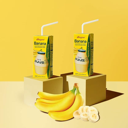 [PACK OF 6] BINGGRAE BANANA FLAVORED MILK DRINK 200ml 빙그레 바나나맛 우유 200ml