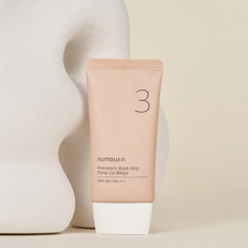 NUMBUZIN No.3 Porcelain Base-skip Tone Up Beige SPF50+ PA++++, 50ml 넘버즈인 3번 도자기결 파데스킵 톤업베이지 SPF50+ PA++++, 50ml