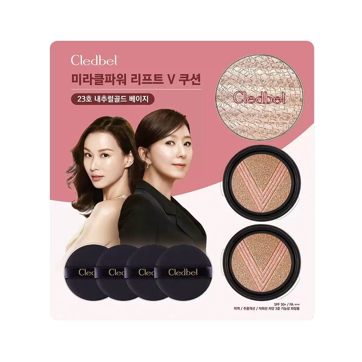 CledBel Miracle Power Lift V Cushion 13g + Refill 13g X 2EA + Puff X 4EA 끌레드벨 미라클파워 리프트 V 쿠션 13g + 리필 13g X 2EA + 전용퍼프 4EA